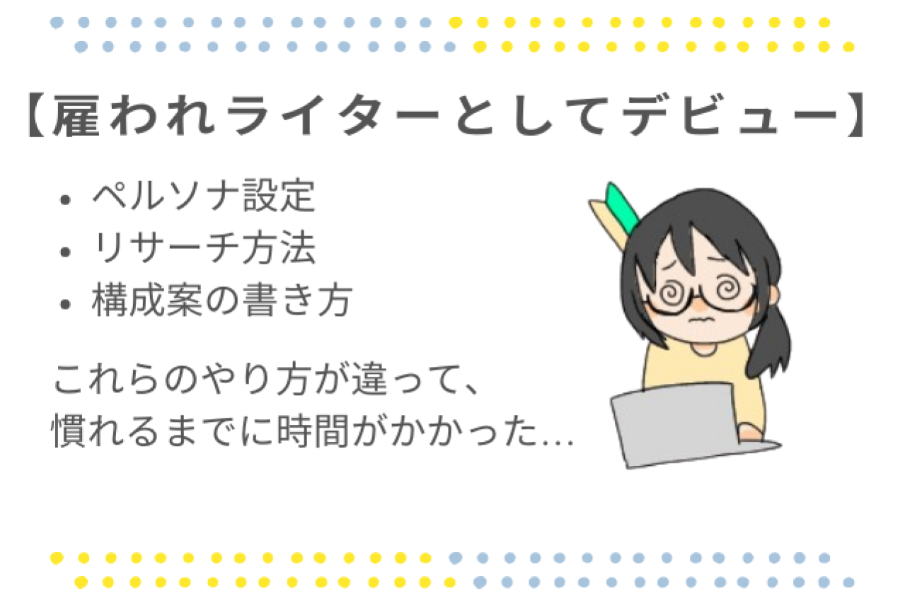 雇われライターとしてデビューするも、やり方が違って戸惑った